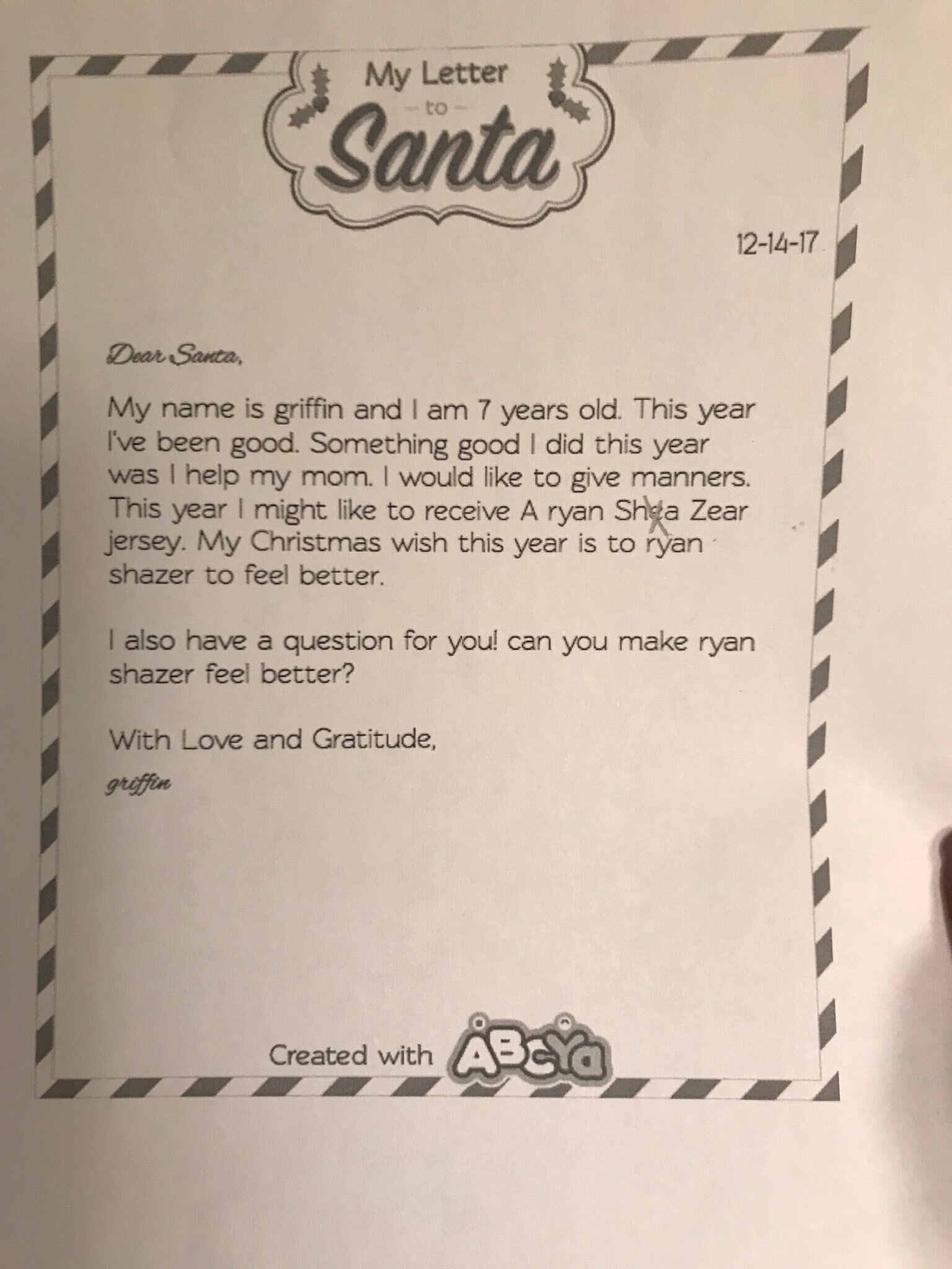 letters to santa 