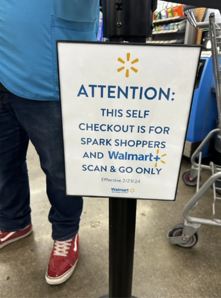 walmart self-checkout sign