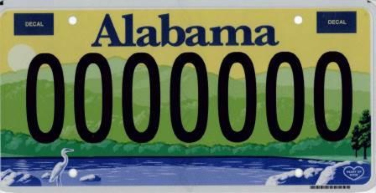 alabama license plate