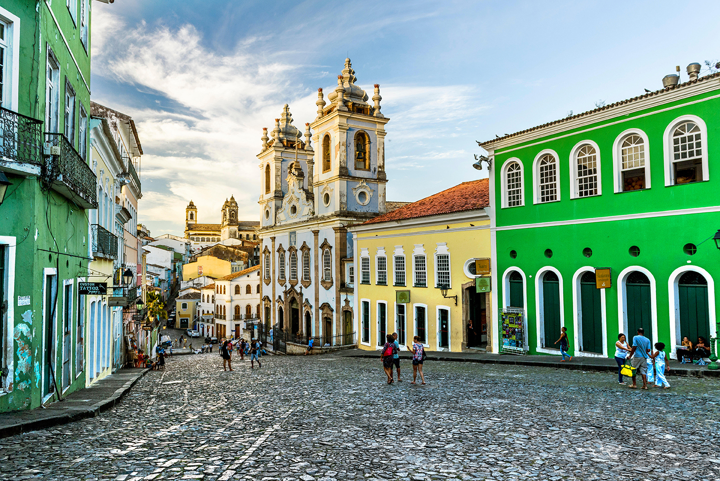 lime green and yellow buildings in Salvador