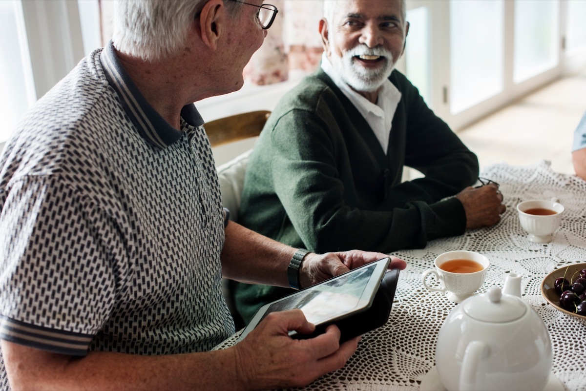 elderly friends hanging out