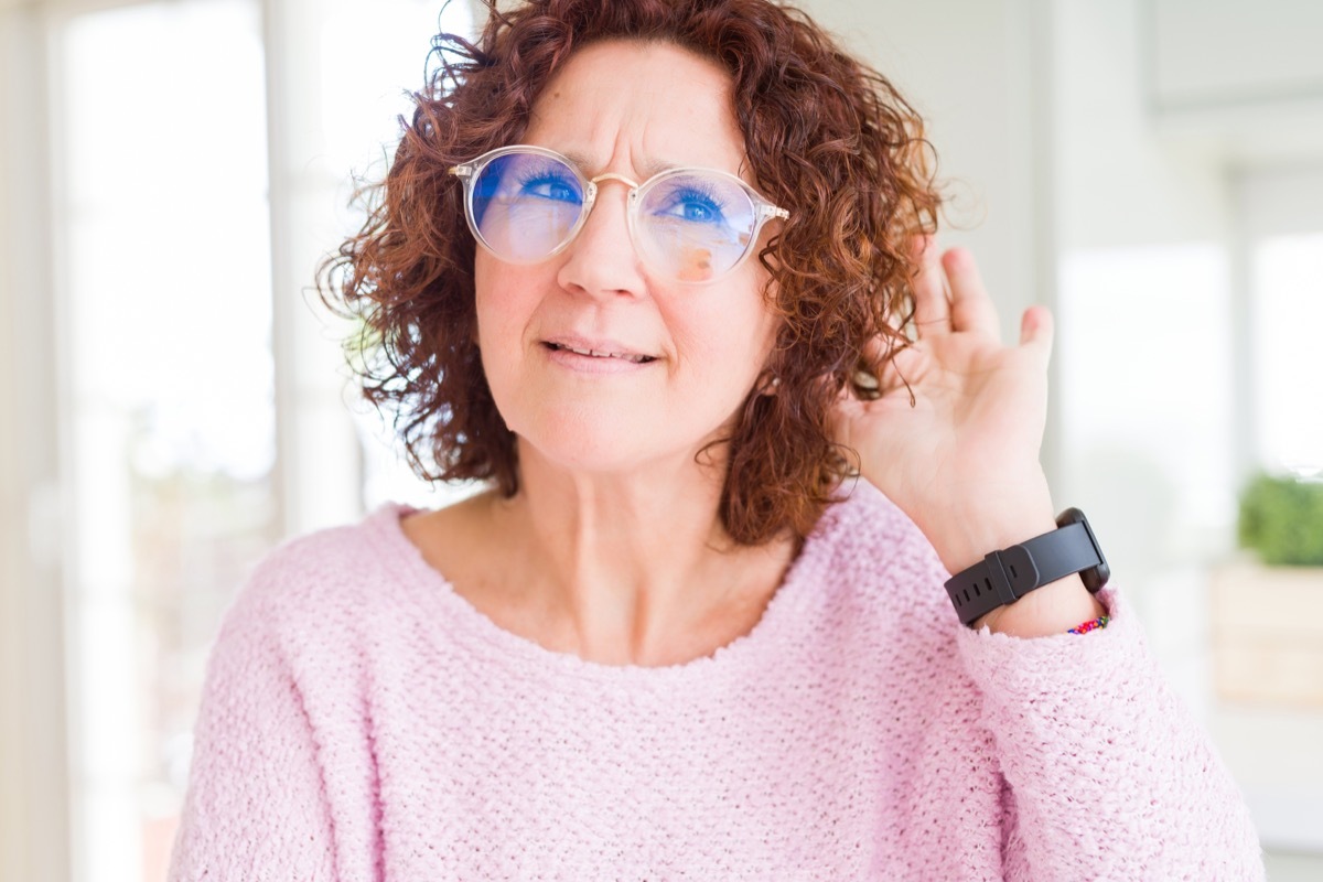 Woman Struggling to Hear