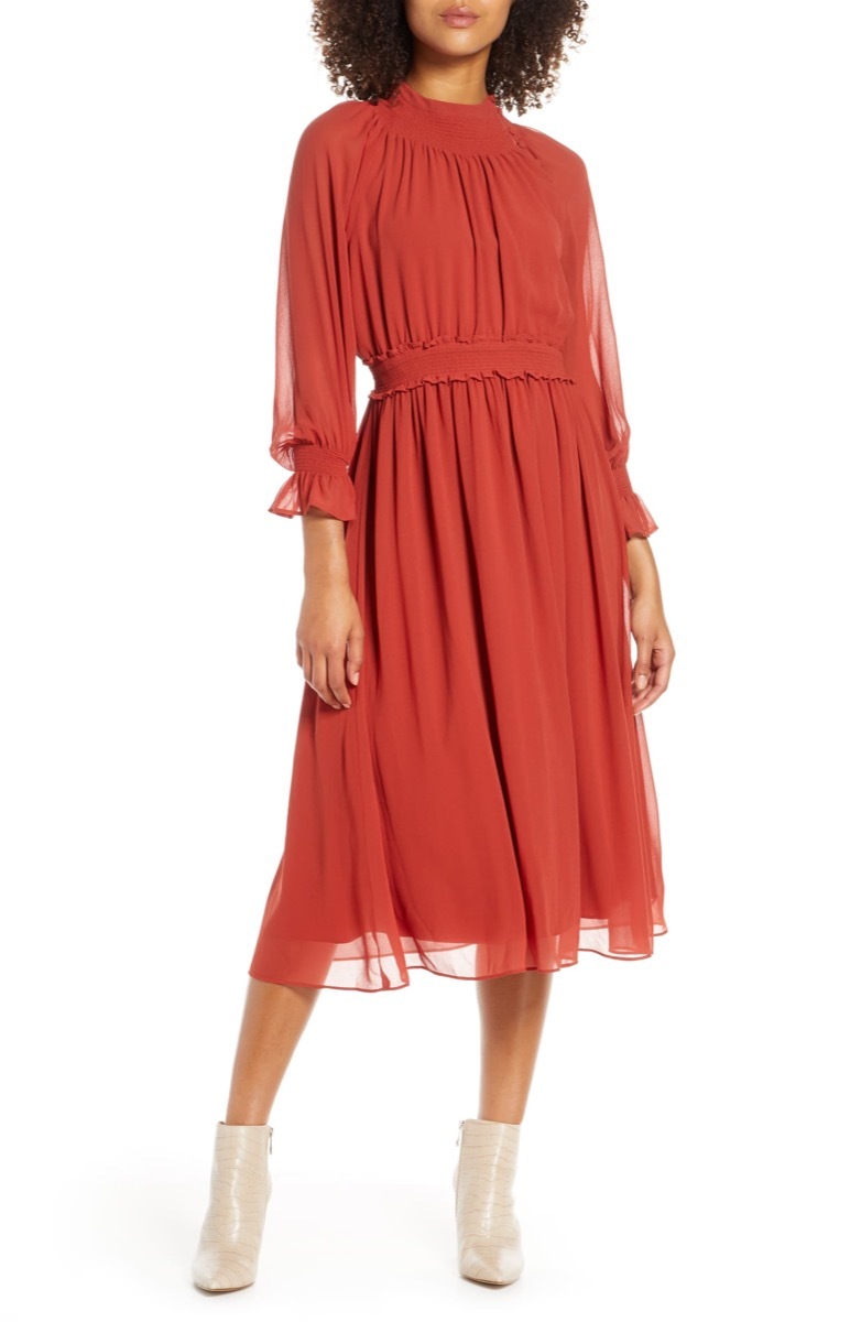 chiffon midi dress, Nordstrom anniversary sale