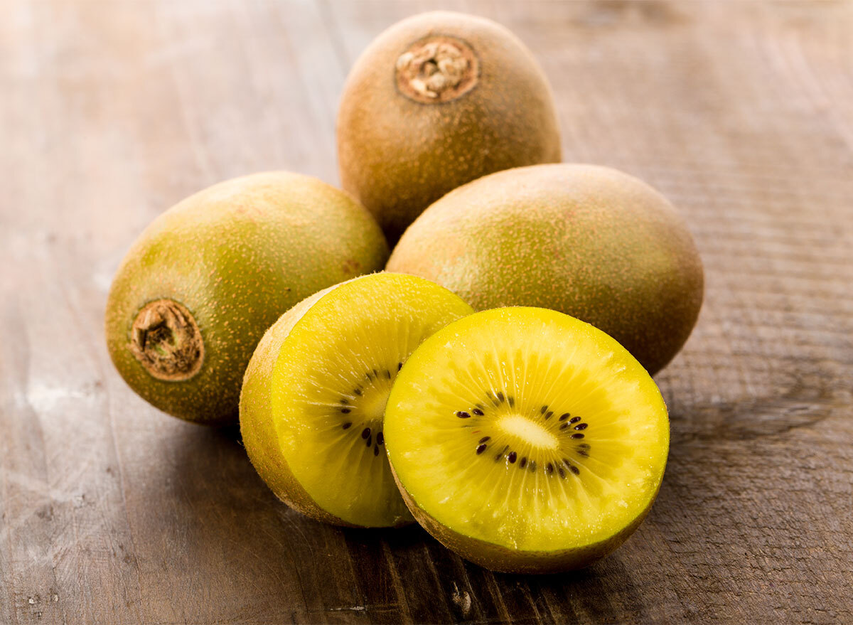 gold kiwi cut open