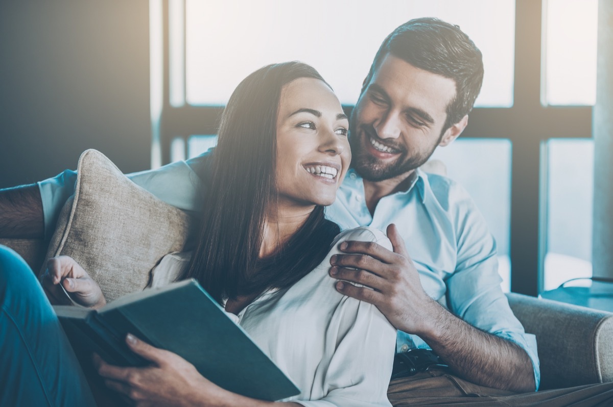 couple reading in a living room - romantic books