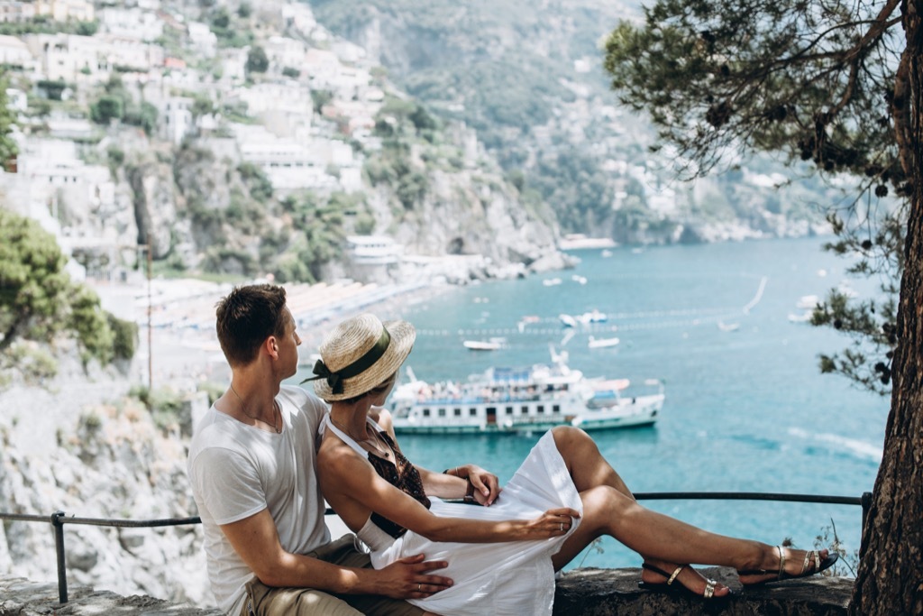 italian couple by the sea