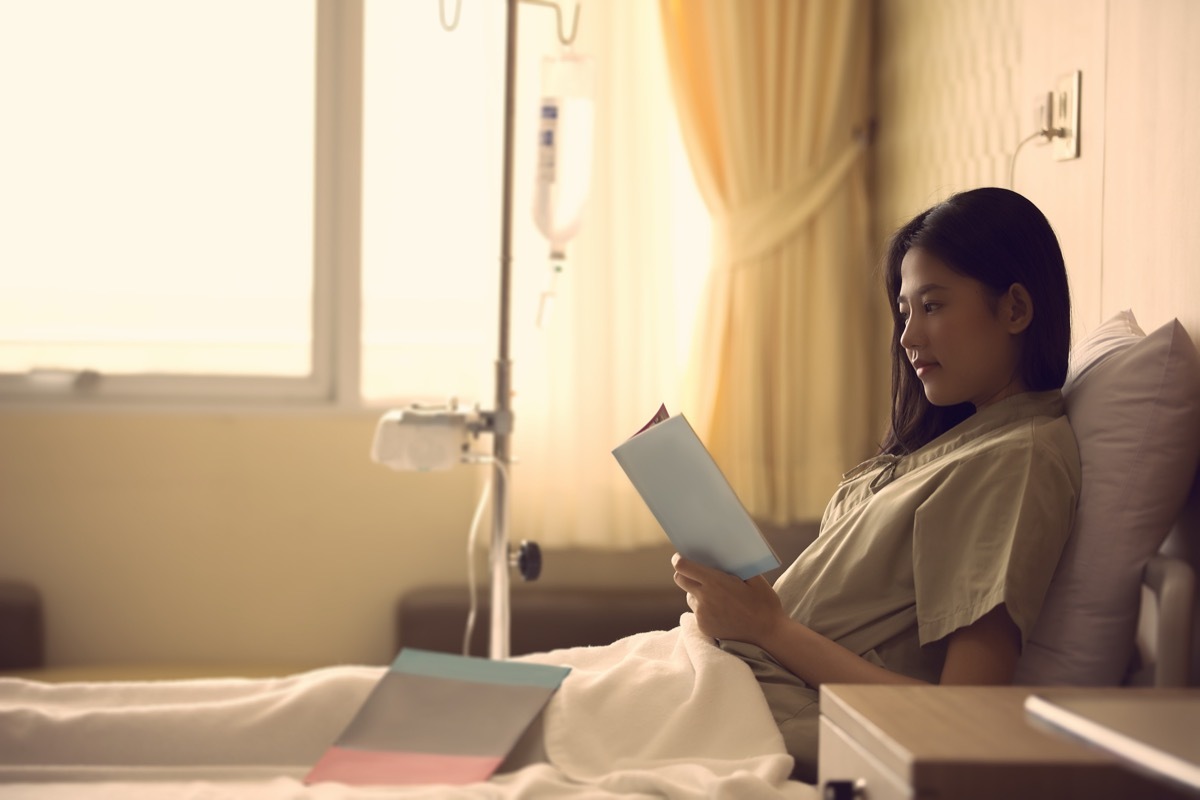 Patients Women In patient rooms She was reading a book relaxation