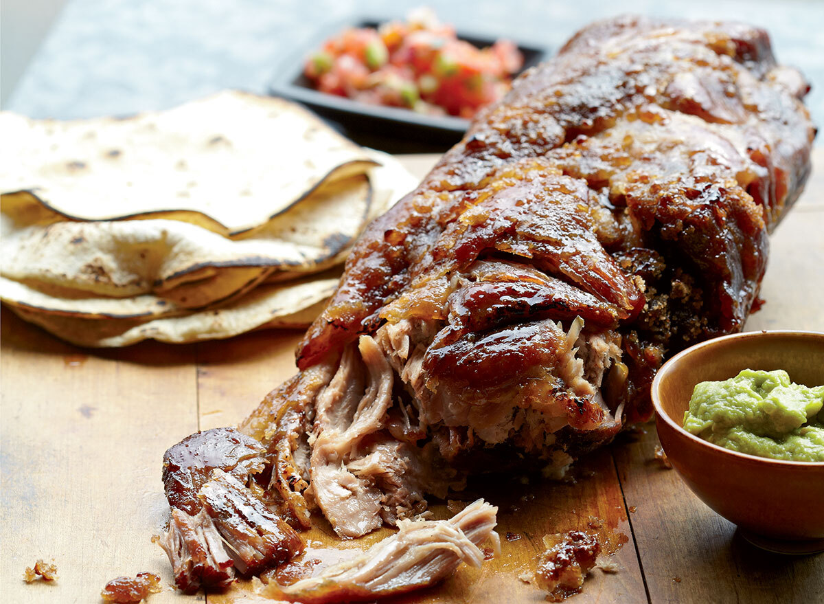 Healthy slow-roasted pork shoulder