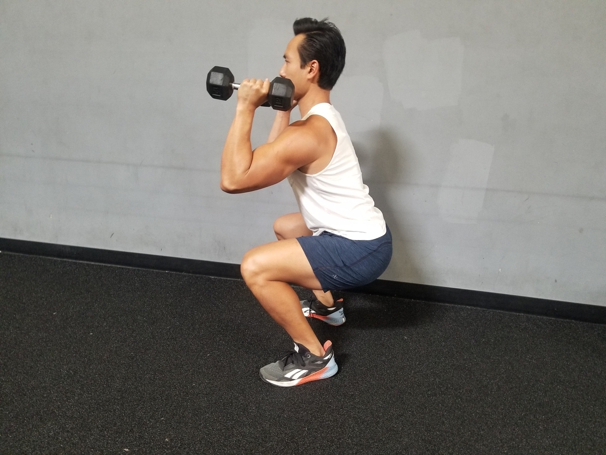 1 dumbbell front squat