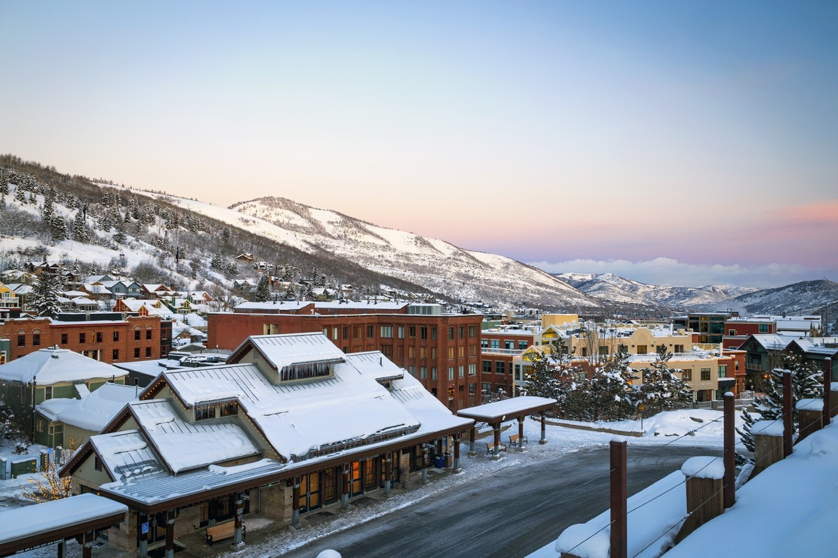 Park City, Utah, covered in snow