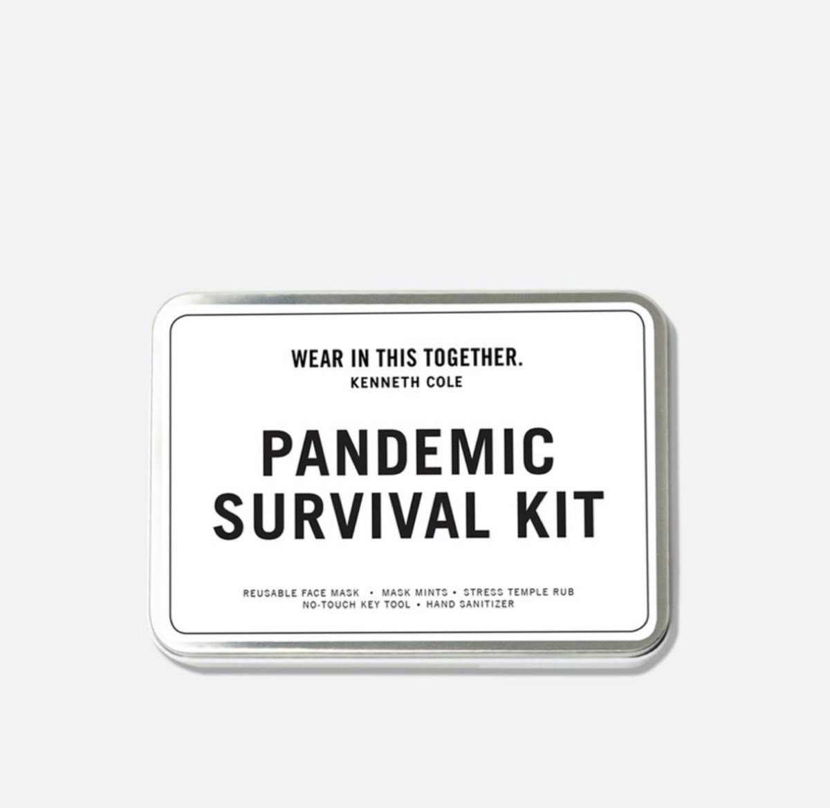 pandemic survival kit in white box