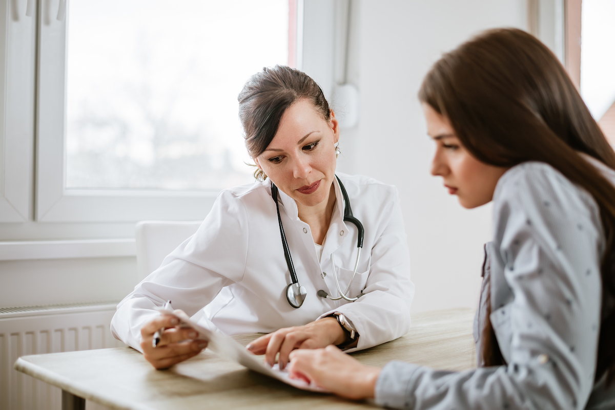 Woman talking with her doctor