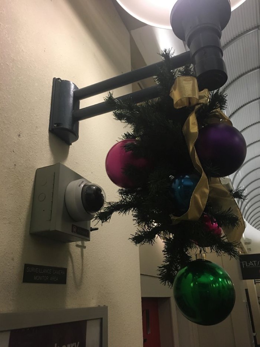 Christmas decorations in front of security camera christmas fails