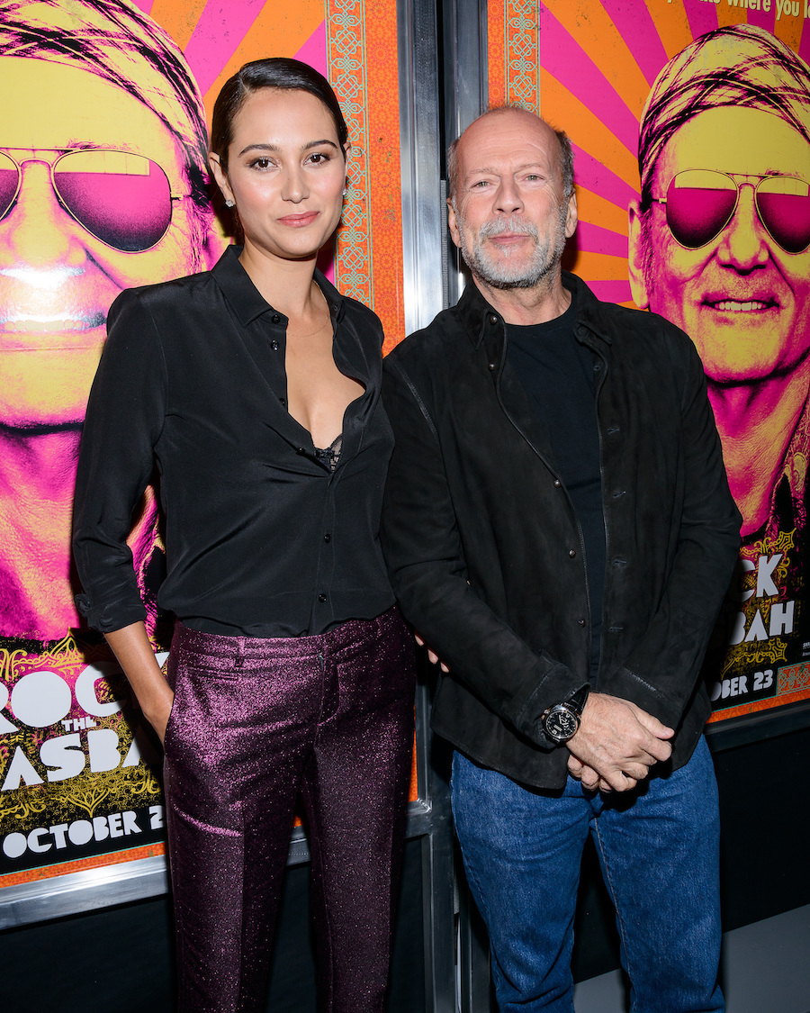 Emma Heming Willis and Bruce Willis at the premiere of 