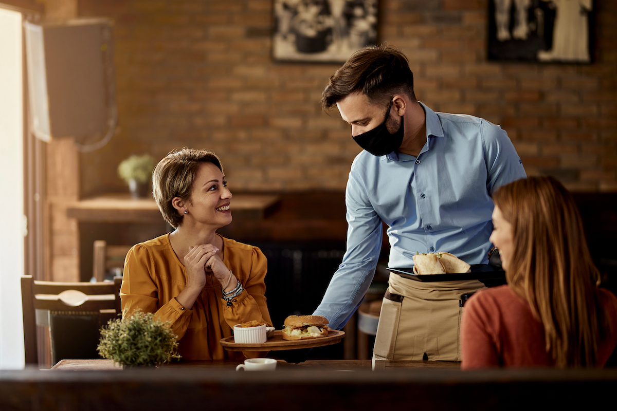 Dining inside restaurant during pandemic