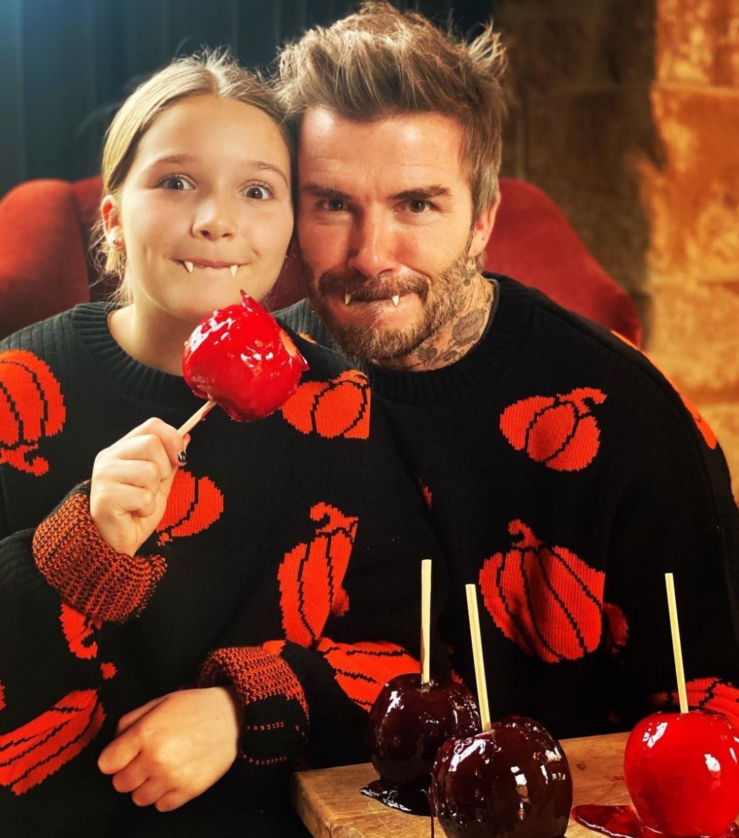 David Beckham and Harper Halloween