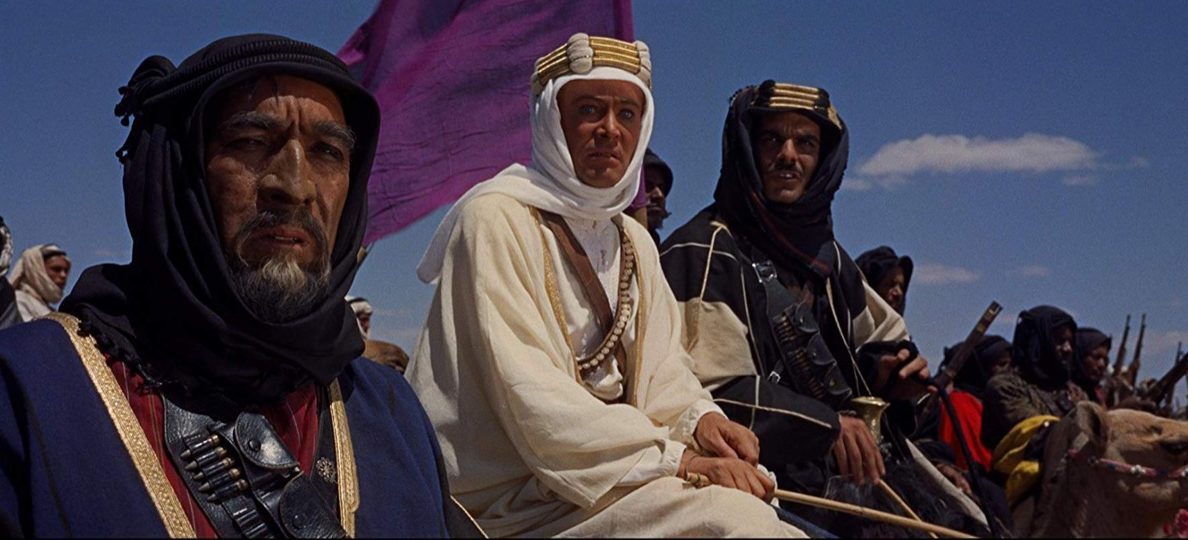 Anthony Quinn, Peter O'Toole, and Omar Sharif in Lawrence of Arabia (1962)