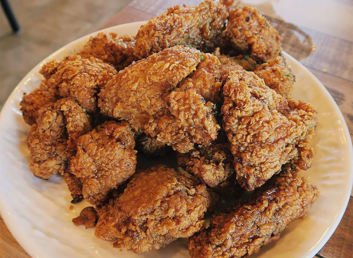 plate of korean fried chicken