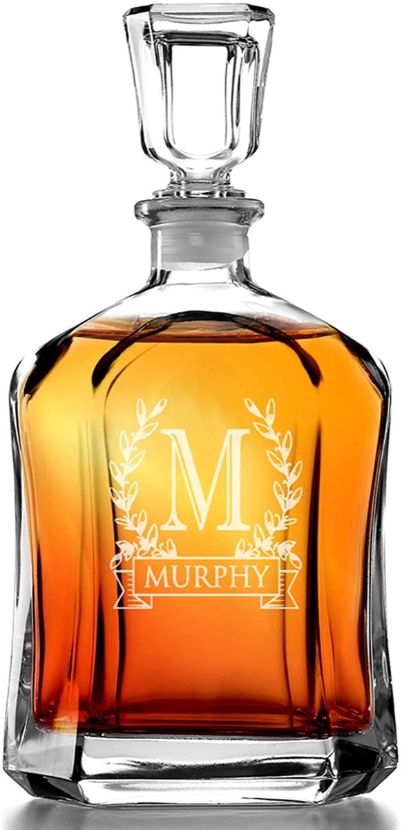 Decanter with monogram