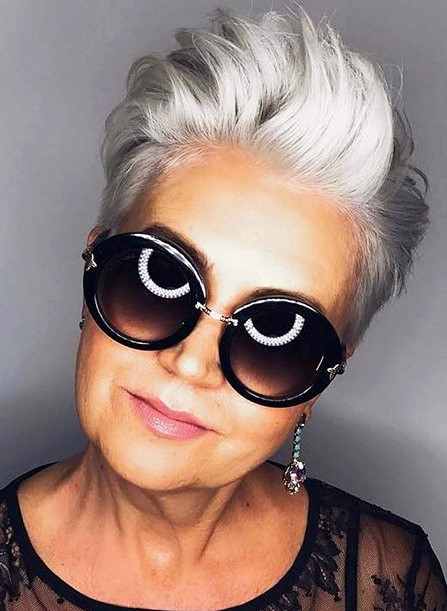 Spiky gray pixie | Short Hairstyles For Women Over 50 | Her Beauty