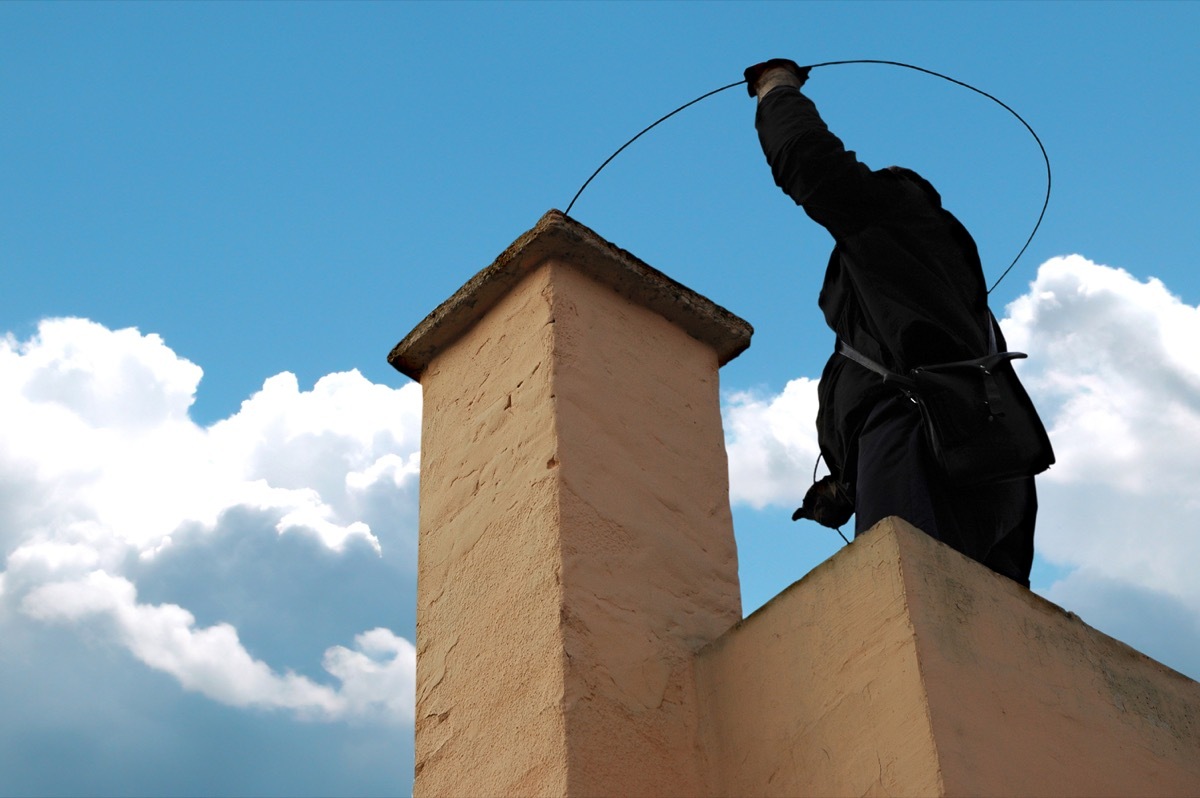 cleaning out chimney on top of house, fall home upgrades