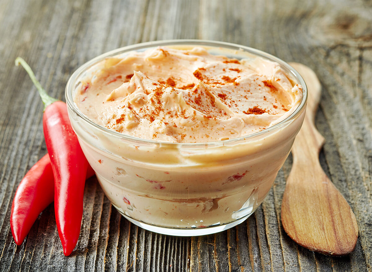 sundried tomato cream cheese bowl with peppers