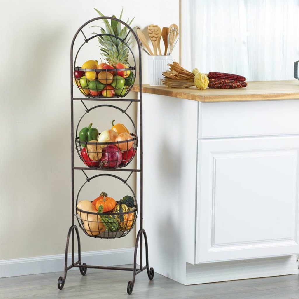 Three-Tier Basket Rack Home Depot Impulse Buys