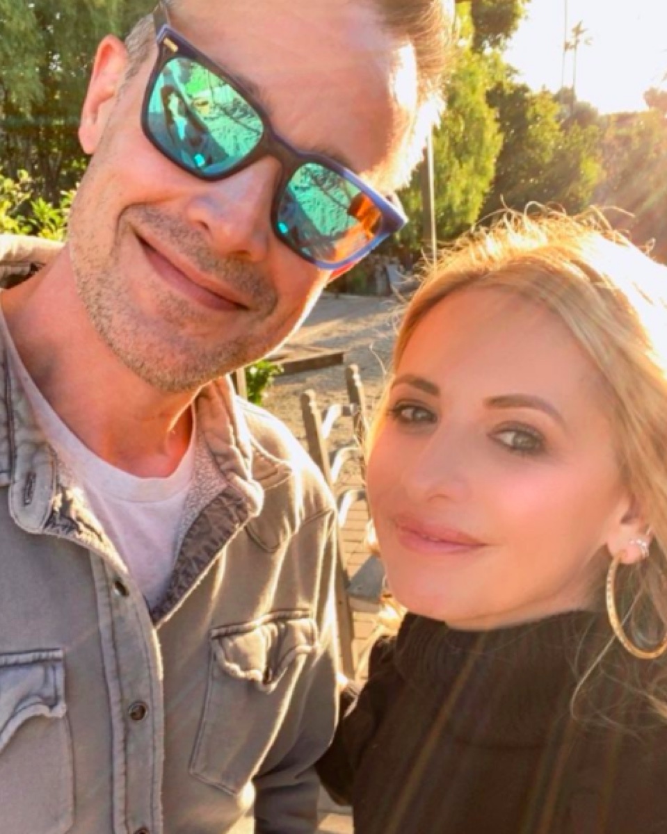 Freddie Prinze Jr and Sarah Michelle Gellar in a selfie on Instagram