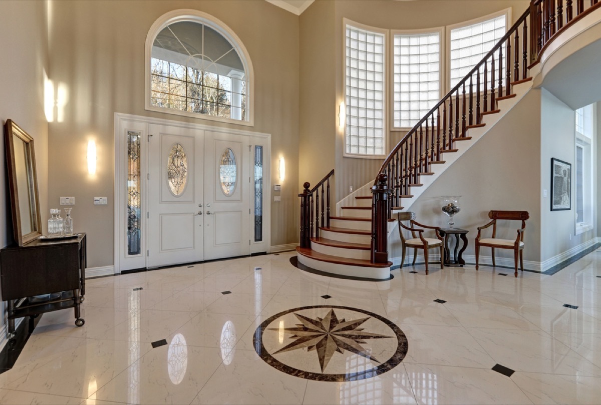 marble foyer, 90s interior design