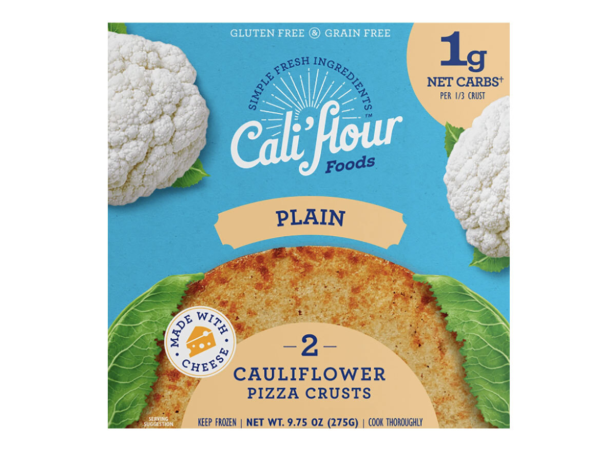 box of frozen cauliflower pizza crusts