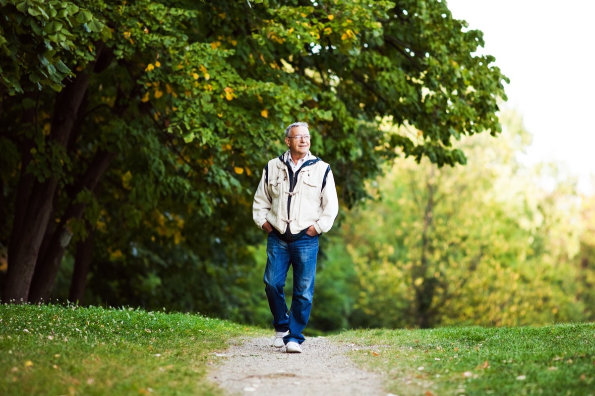 senior man on a walk