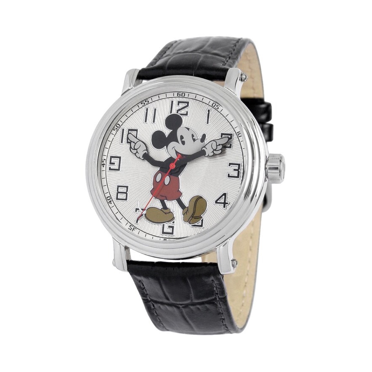 Mickey mouse watch with leather strap