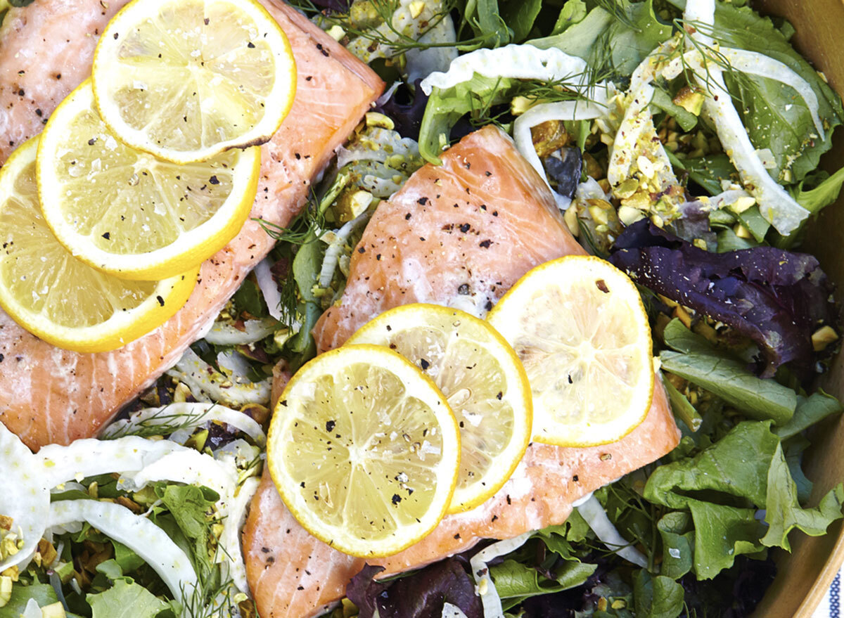 salmon salad with fennel pistachio recipe