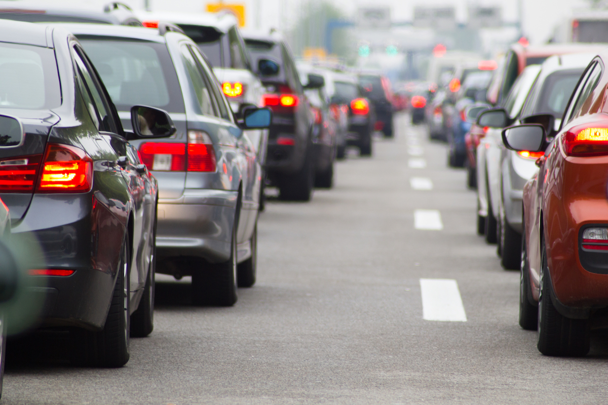 Highway traffic jam