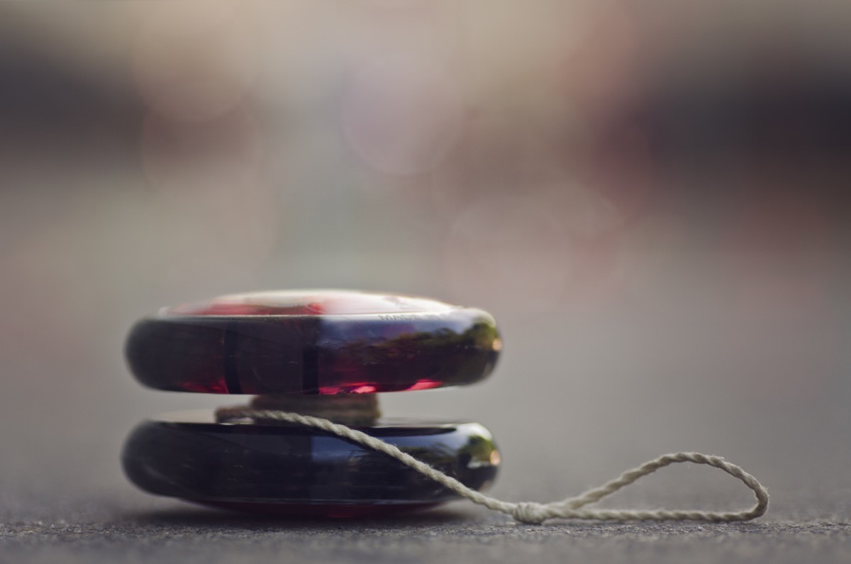 photo of a yo-yo laying on its side