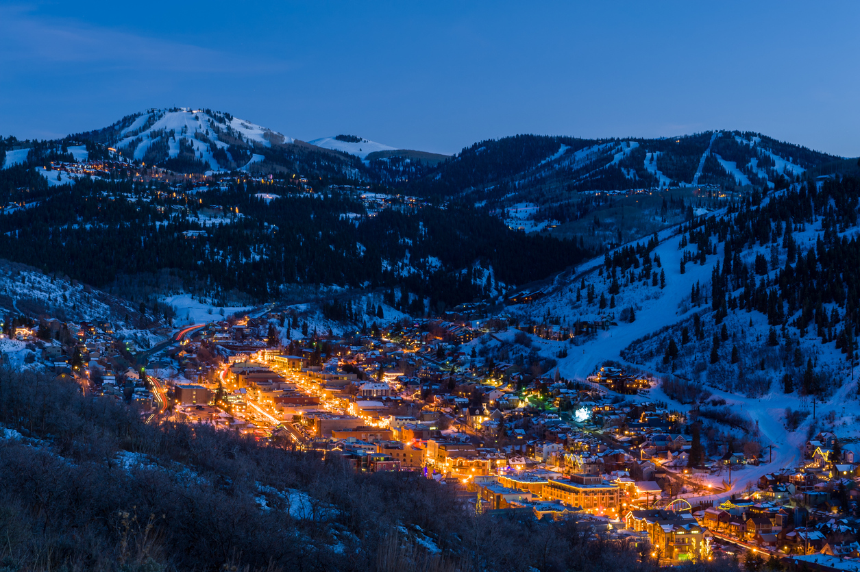 Dusk View of Park City Glowing. 