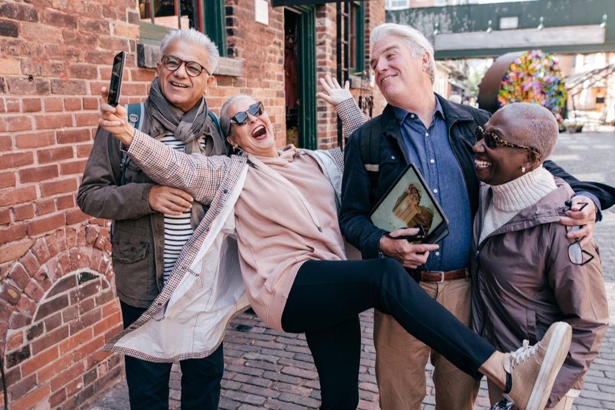 group of seniors traveling together