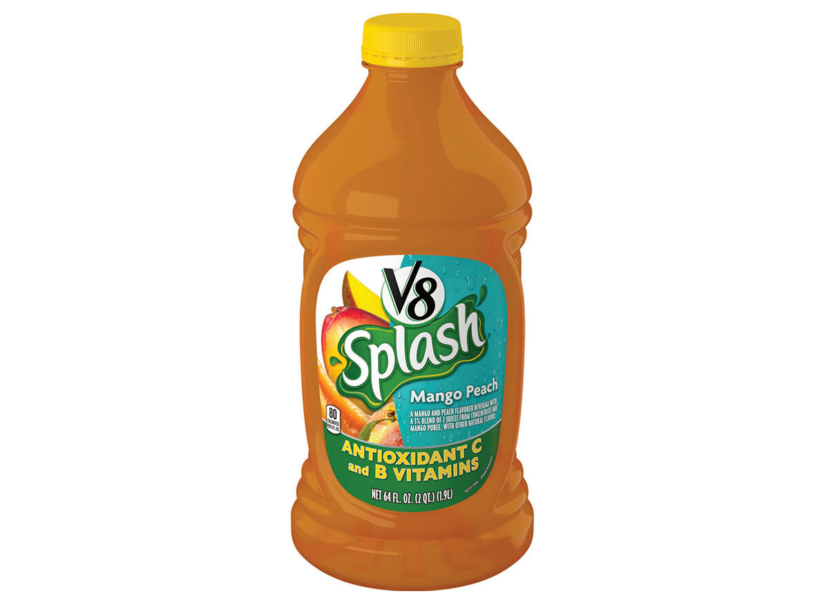 v8 splash juice drink mango peach