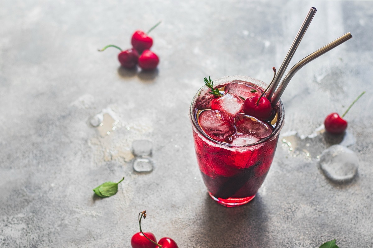 glass of cherry juice