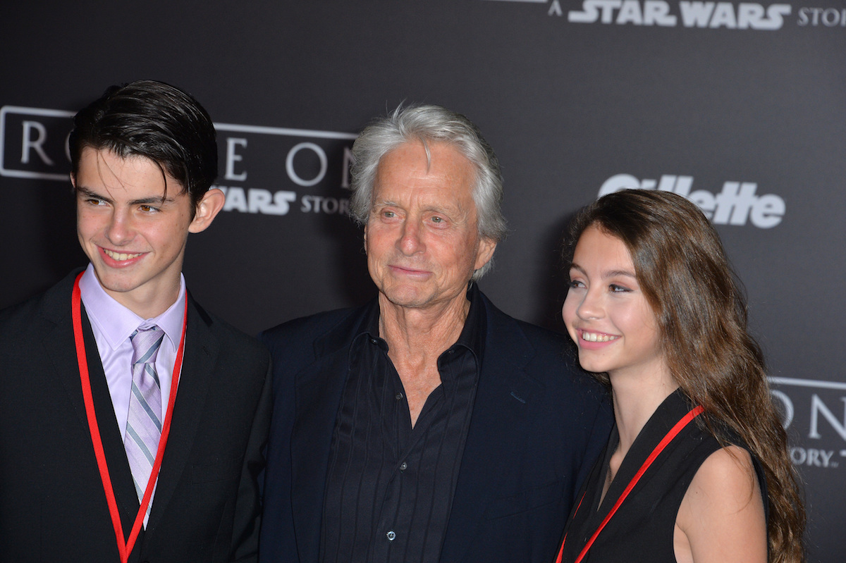 Michael Douglas with children Dylan and Carys at the premiere of 