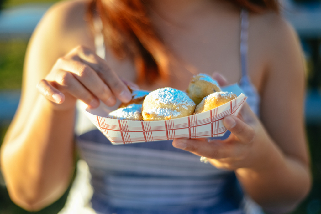 Woman Eating Fried Oreos Summer Fair worse skin