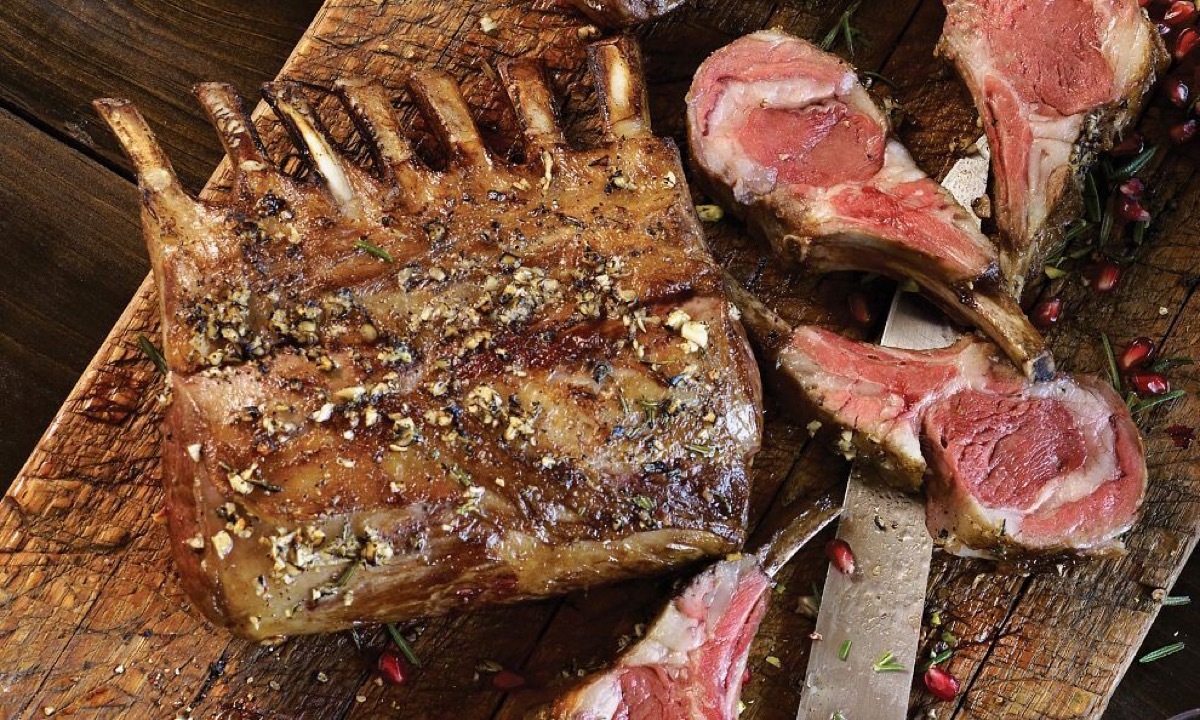 rack of lamb and raw lamb chops