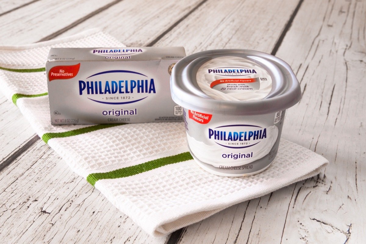 container of Philadelphia cream cheese