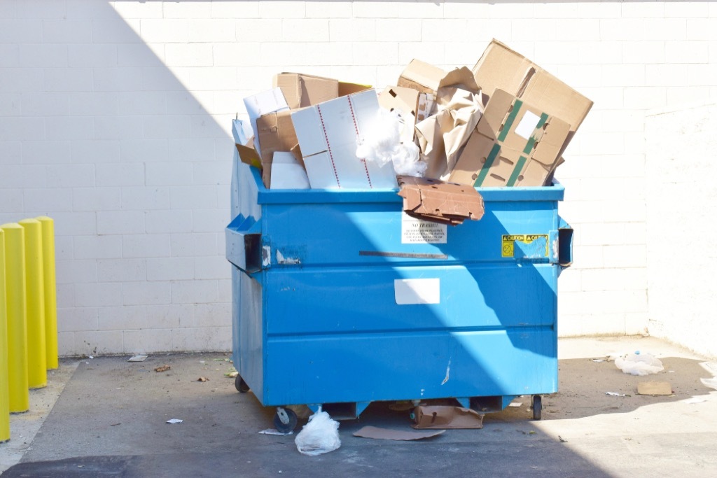 Metal outdoor garbage can