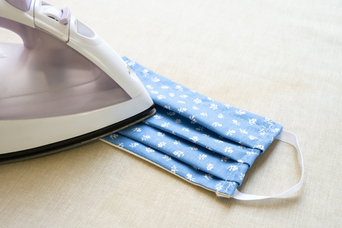 ironing a face mask