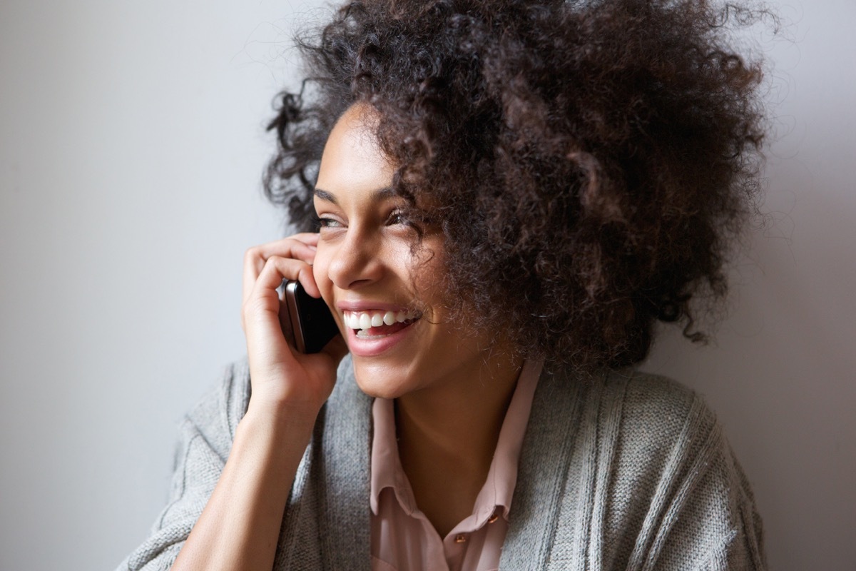 Woman talking on the phone