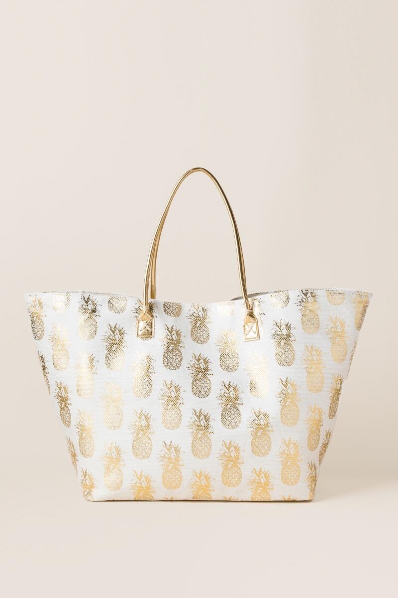 Francesca's Gold Pineapple Bag Travel Accessories