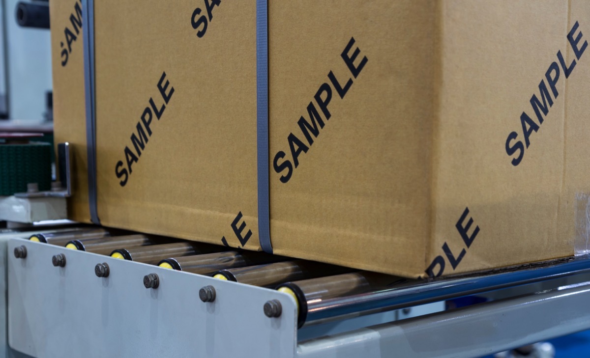 Box of samples in factory