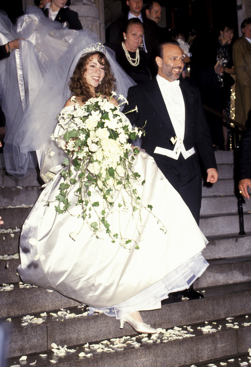 Mariah Carey and Tommy Mottola at their wedding in 1993