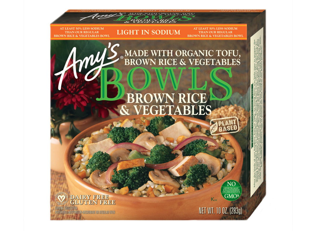 Amys brown rice vegetables frozen dinner